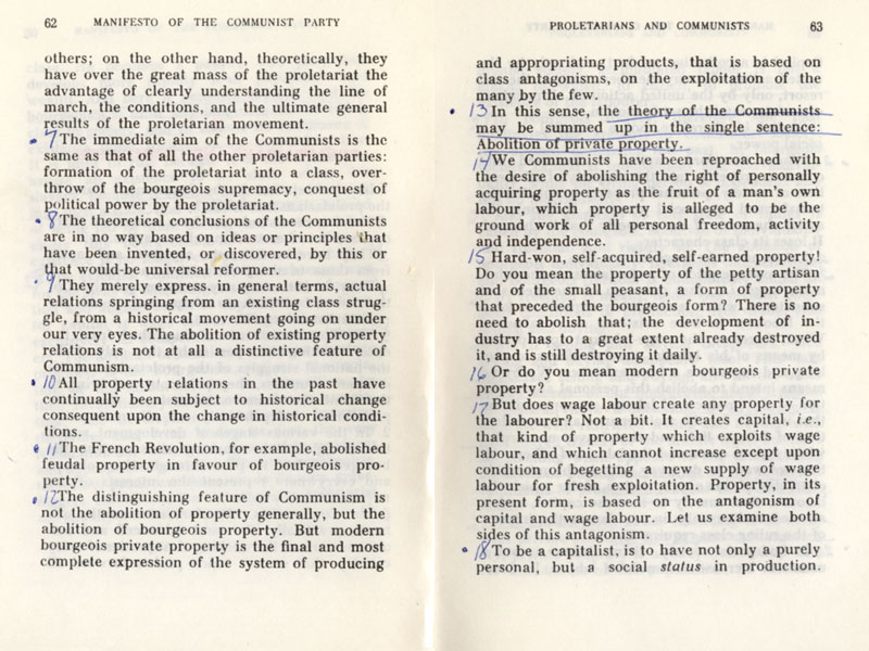 Jewish Freemason Karl Marx's Communist Manifesto, 1977 copy page 0348
