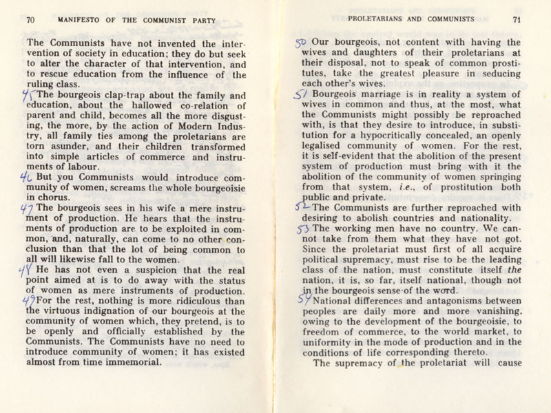 Jewish Freemason Karl Marx's Communist Manifesto, 1977 copy page 0388