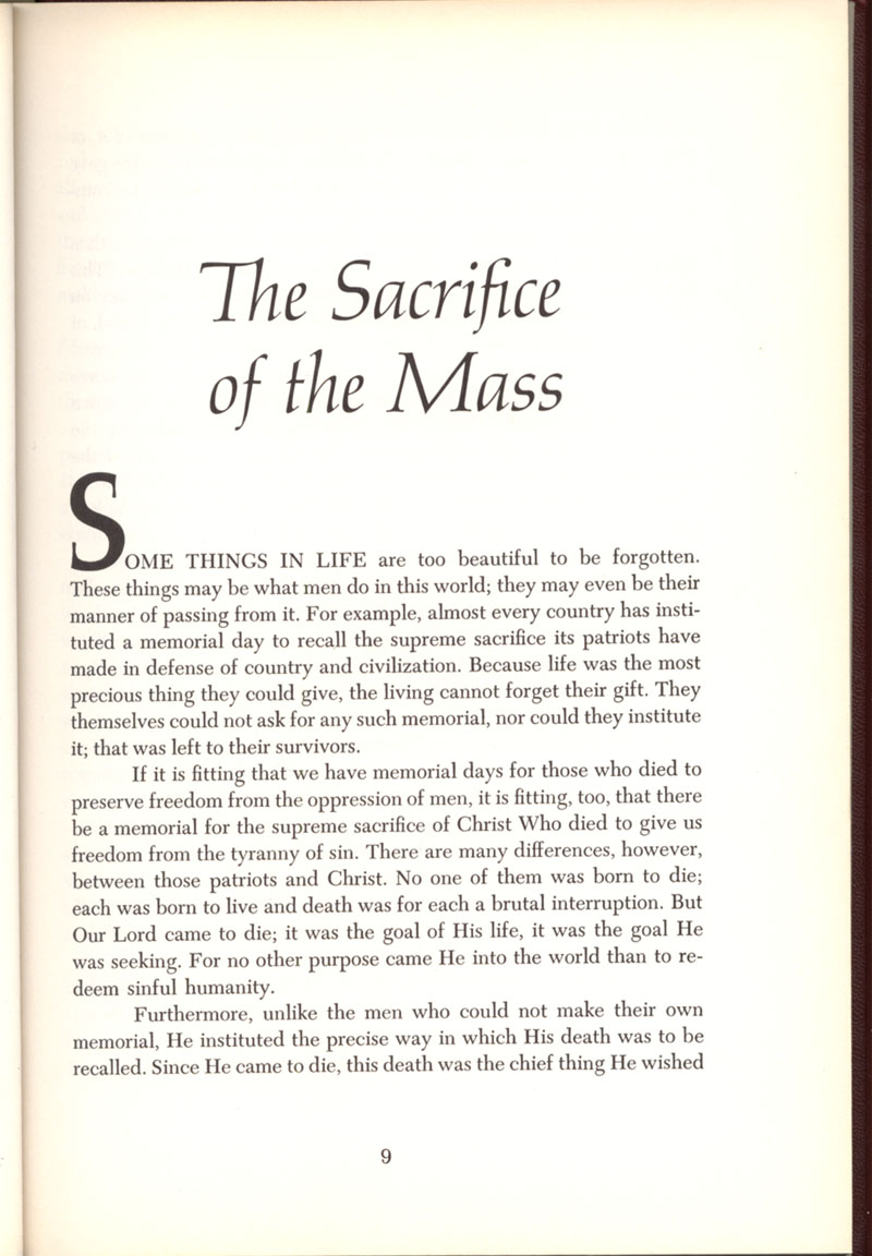 Freemason Bishop Fulton Sheen “The Mass” in 1958, page 9