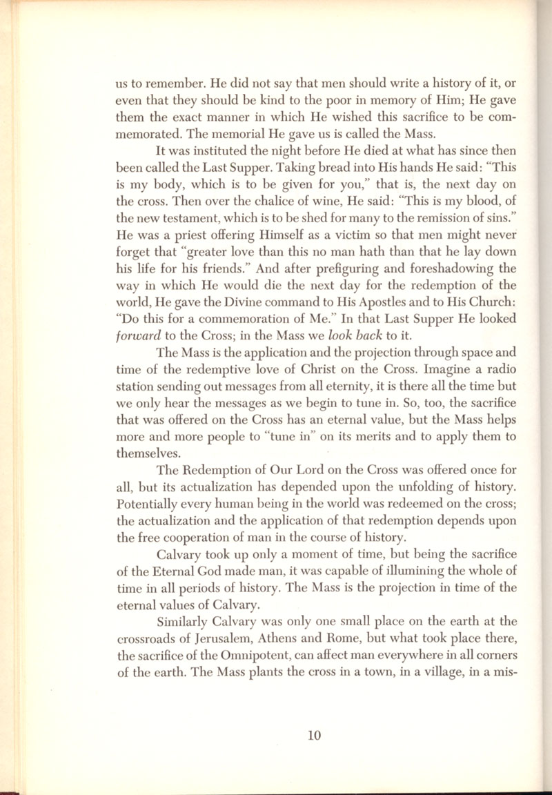 Freemason Bishop Fulton Sheen “The Mass” in 1958, page 10