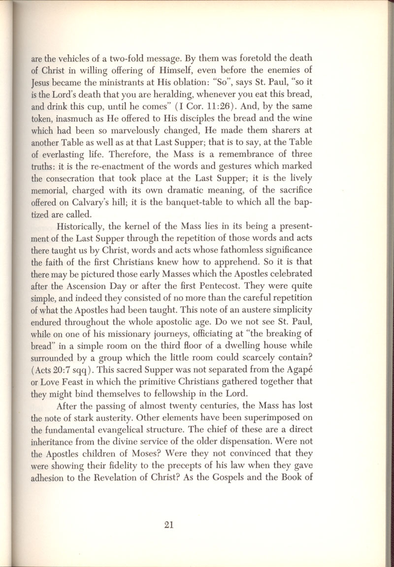 Freemason Bishop Fulton Sheen “The Mass” in 1958, page 21