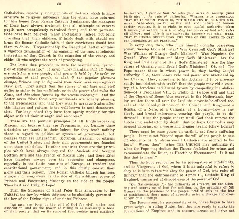 Freemason Albert Pike vs. Freemason Leo XIII: 1884 Humanum Genus pp. 62-63