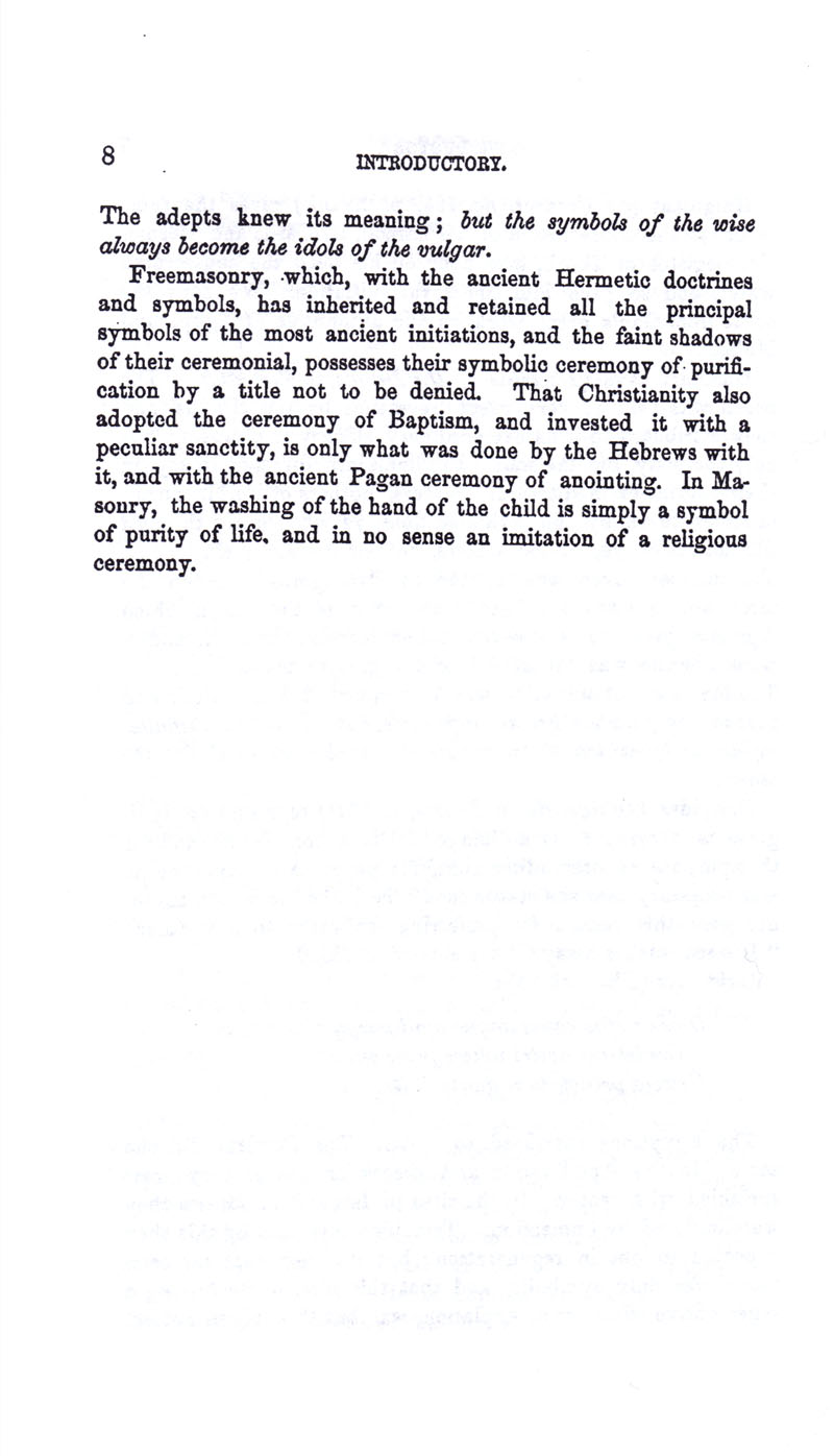 Masonic Baptism of Children by Albert Pike Part I page 8