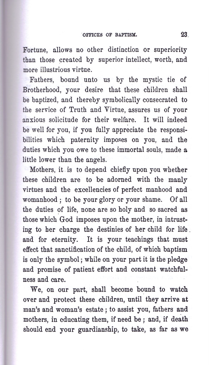 Masonic Baptism of Children by Albert Pike Part I page 23