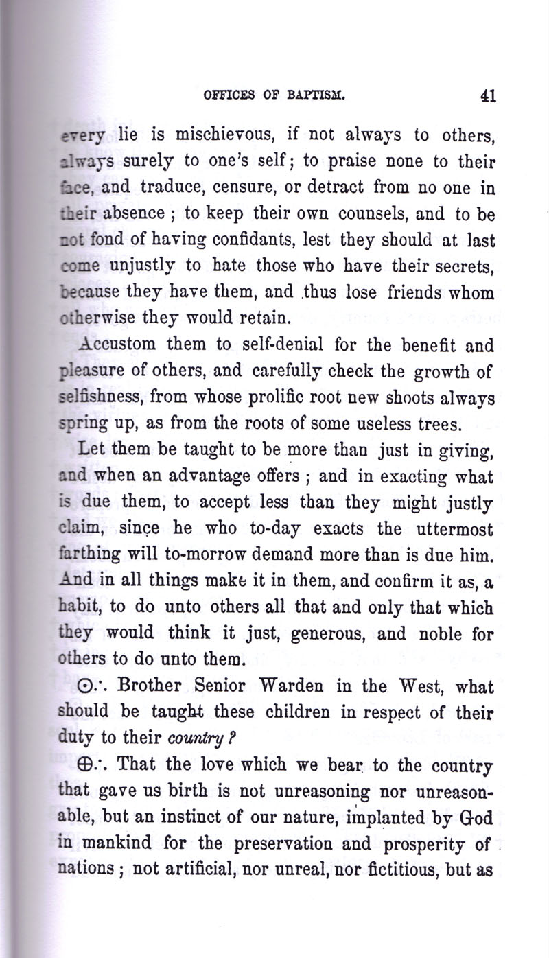 Masonic Baptism of Children by Albert Pike Part I page 41