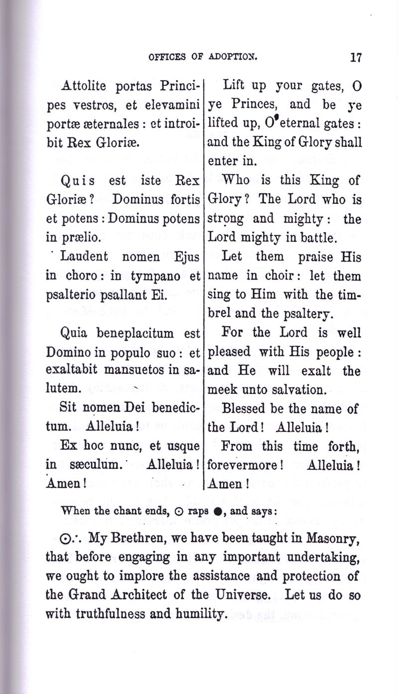 Masonic Baptism of Children by Albert Pike Part III page 17