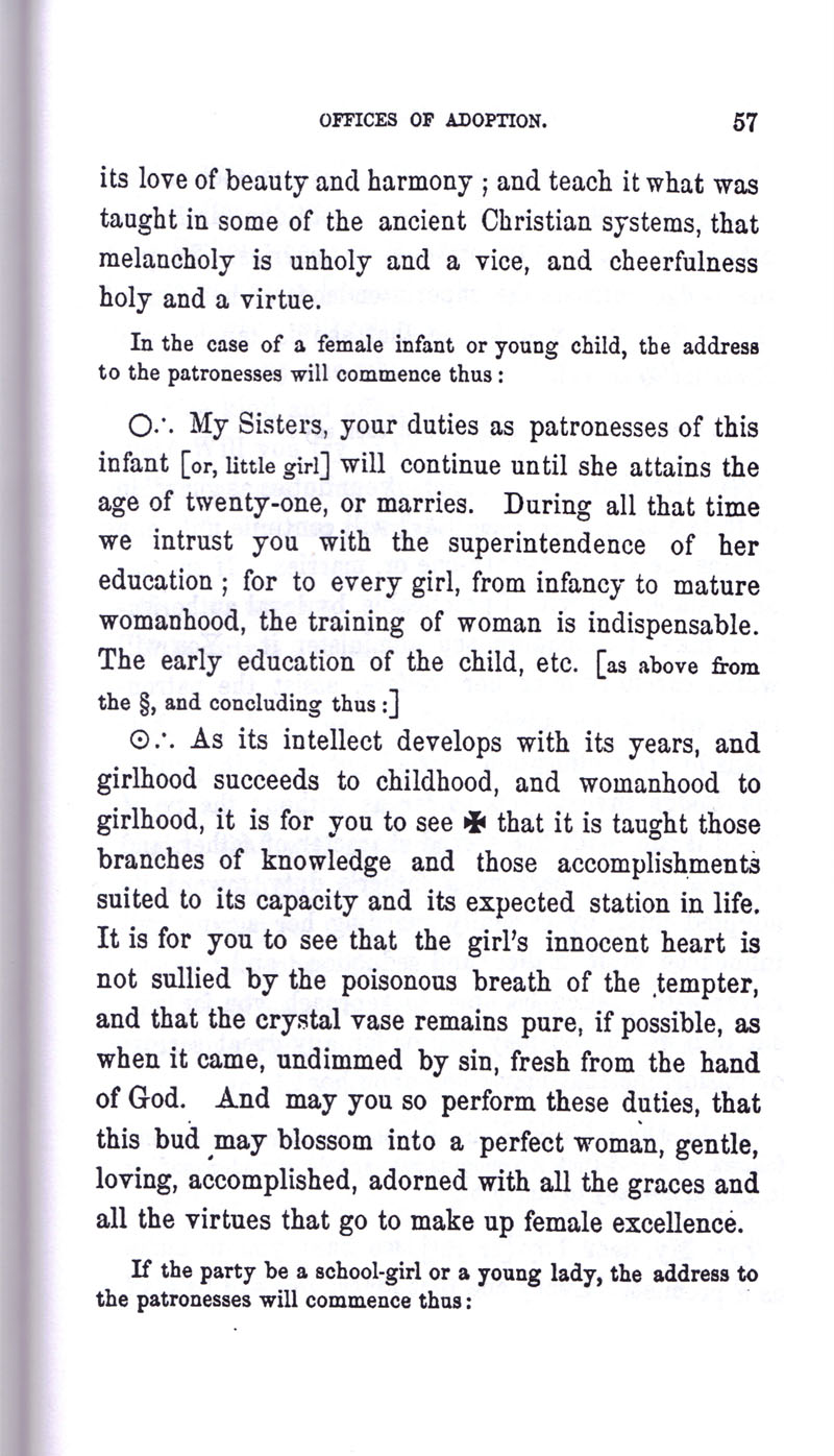 Masonic Baptism of Children by Albert Pike Part III page 57