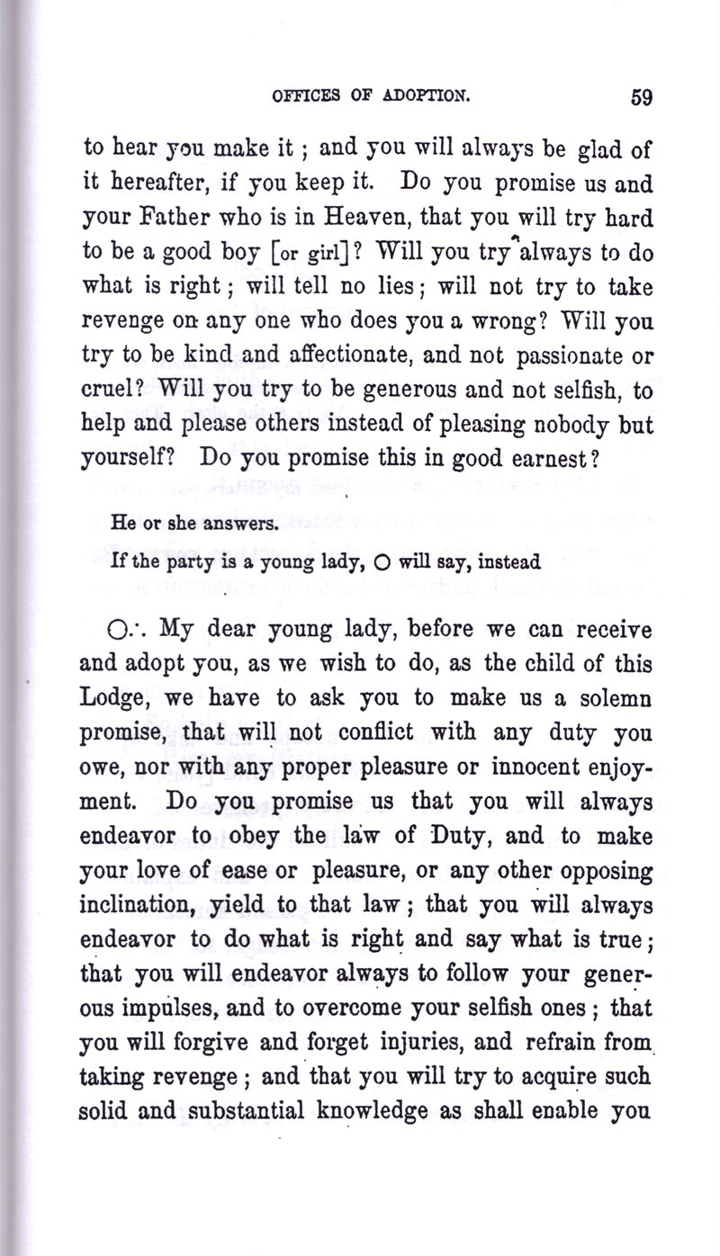 Masonic Baptism of Children by Albert Pike Part III page 59
