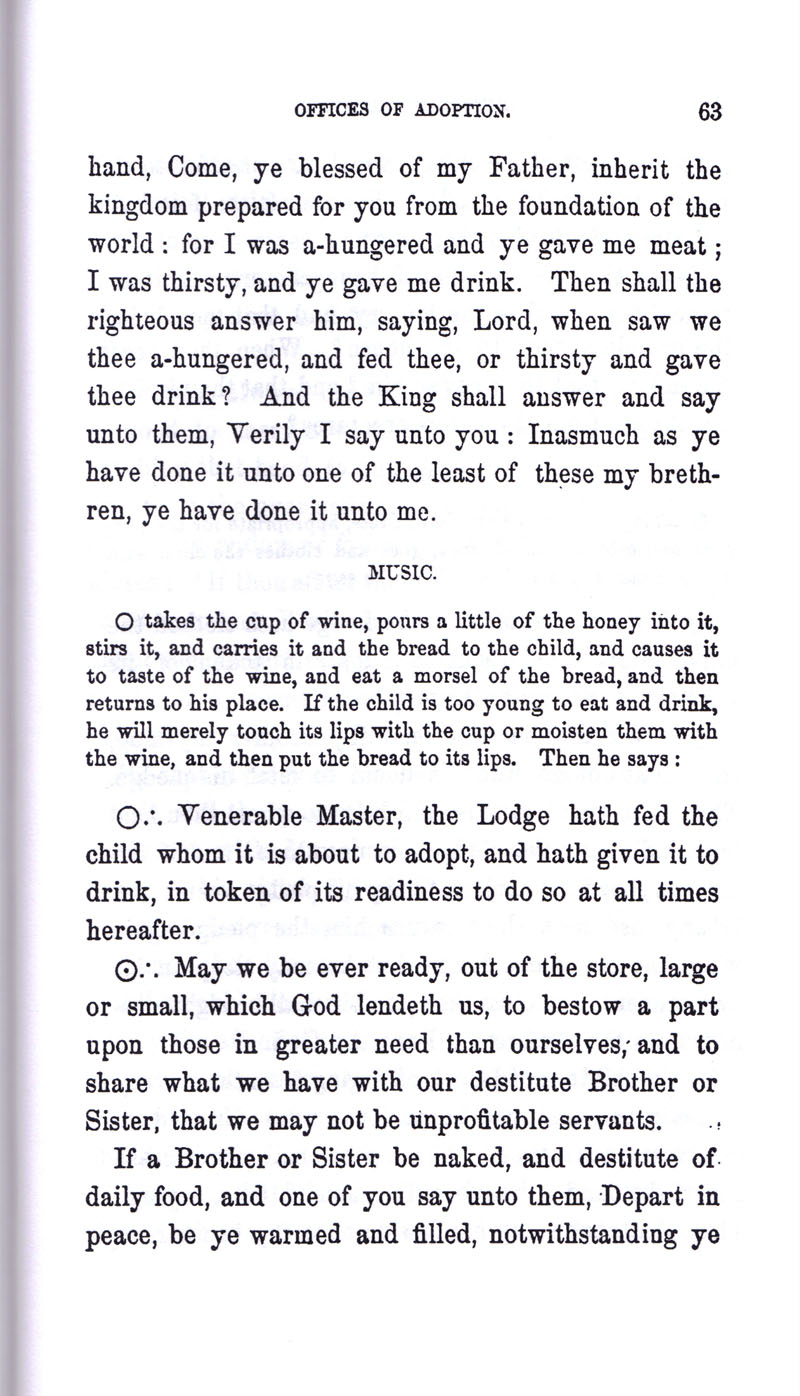 Masonic Baptism of Children by Albert Pike Part III page 63