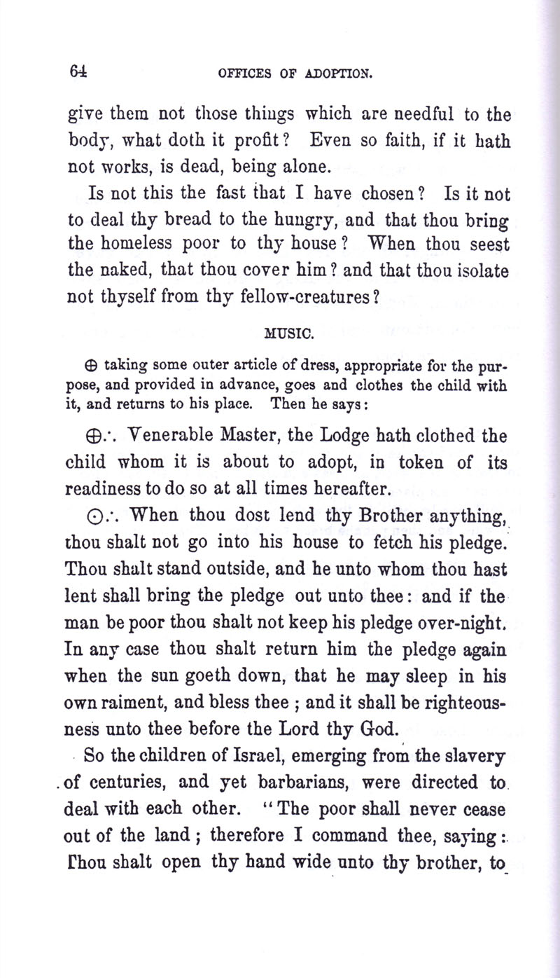 Masonic Baptism of Children by Albert Pike Part III page 64