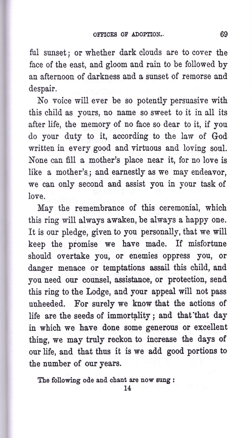 Masonic Baptism of Children by Albert Pike Part III page 69