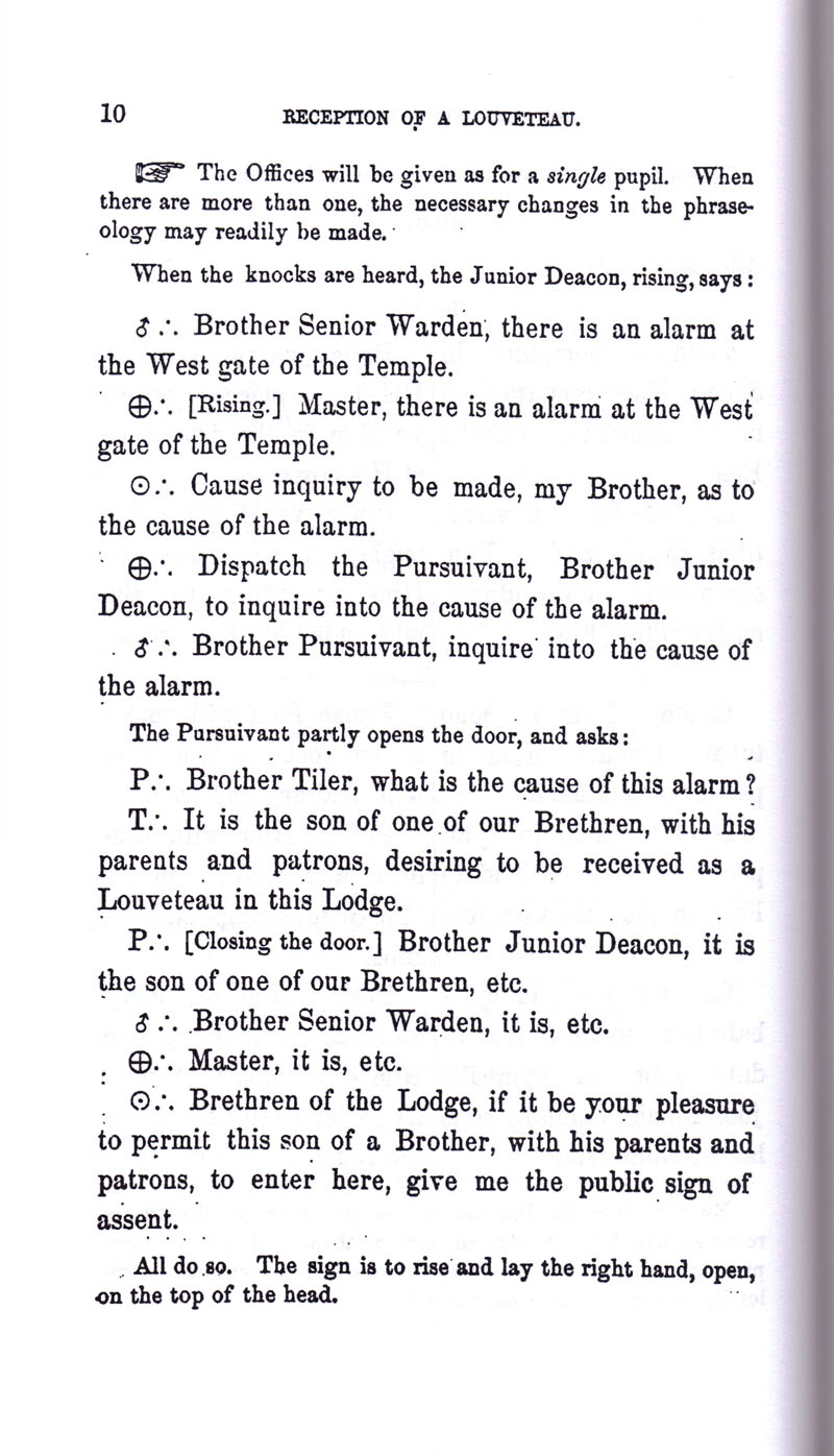Masonic Baptism of Children by Albert Pike Part II page 10