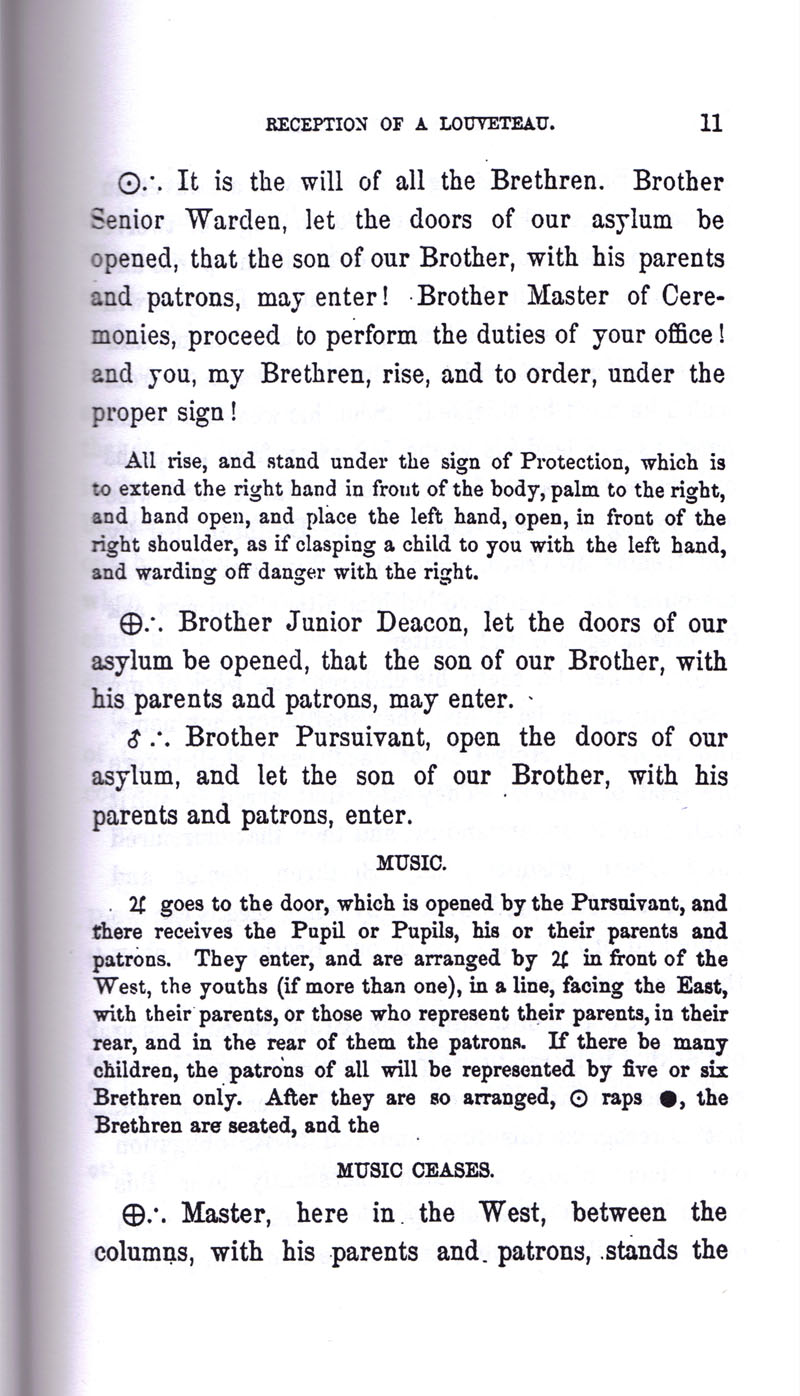 Masonic Baptism of Children by Albert Pike Part II page 11