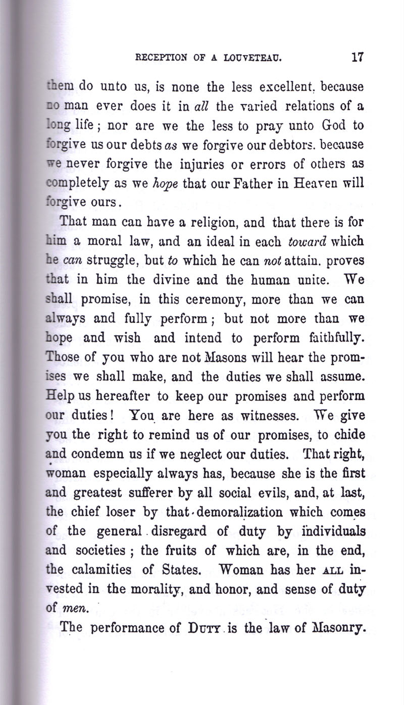 Masonic Baptism of Children by Albert Pike Part II page 17