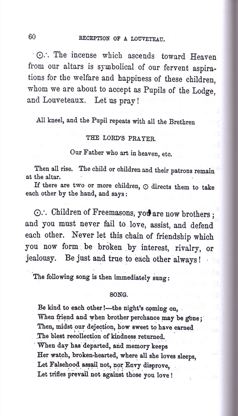 Masonic Baptism of Children by Albert Pike Part II page 60