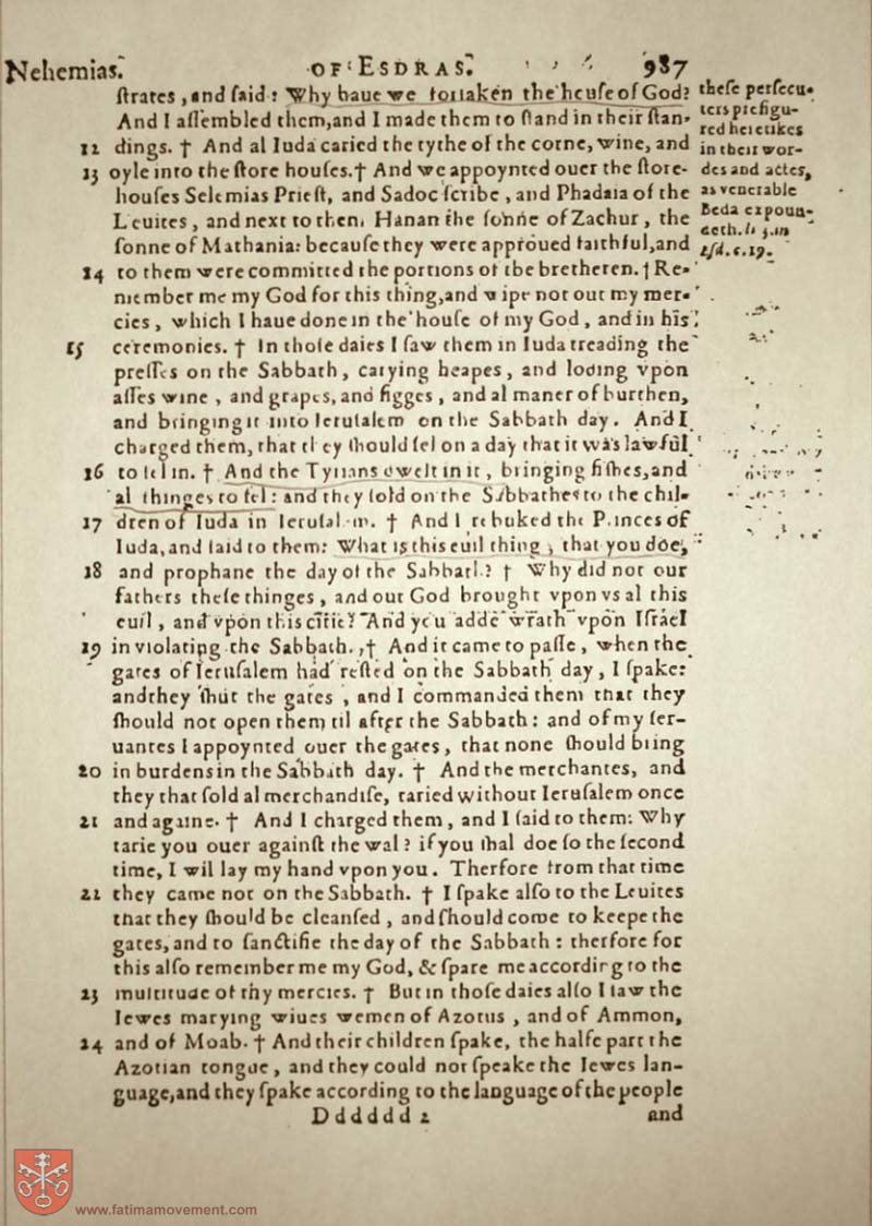 Original Douay Rheims Catholic Bible scan 1007