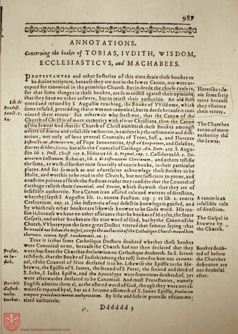 Original Douay Rheims Catholic Bible scan 1009