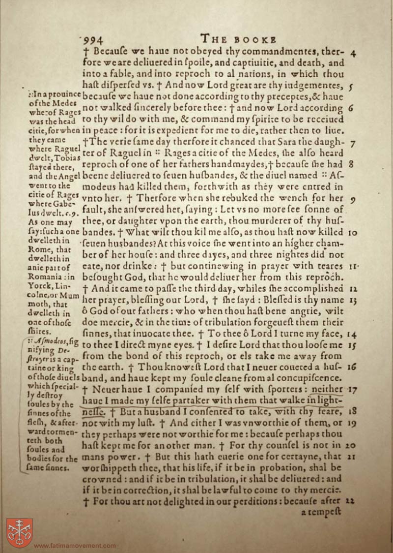 Original Douay Rheims Catholic Bible scan 1014