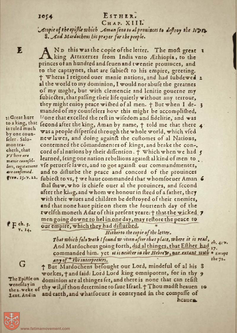 Original Douay Rheims Catholic Bible scan 1074