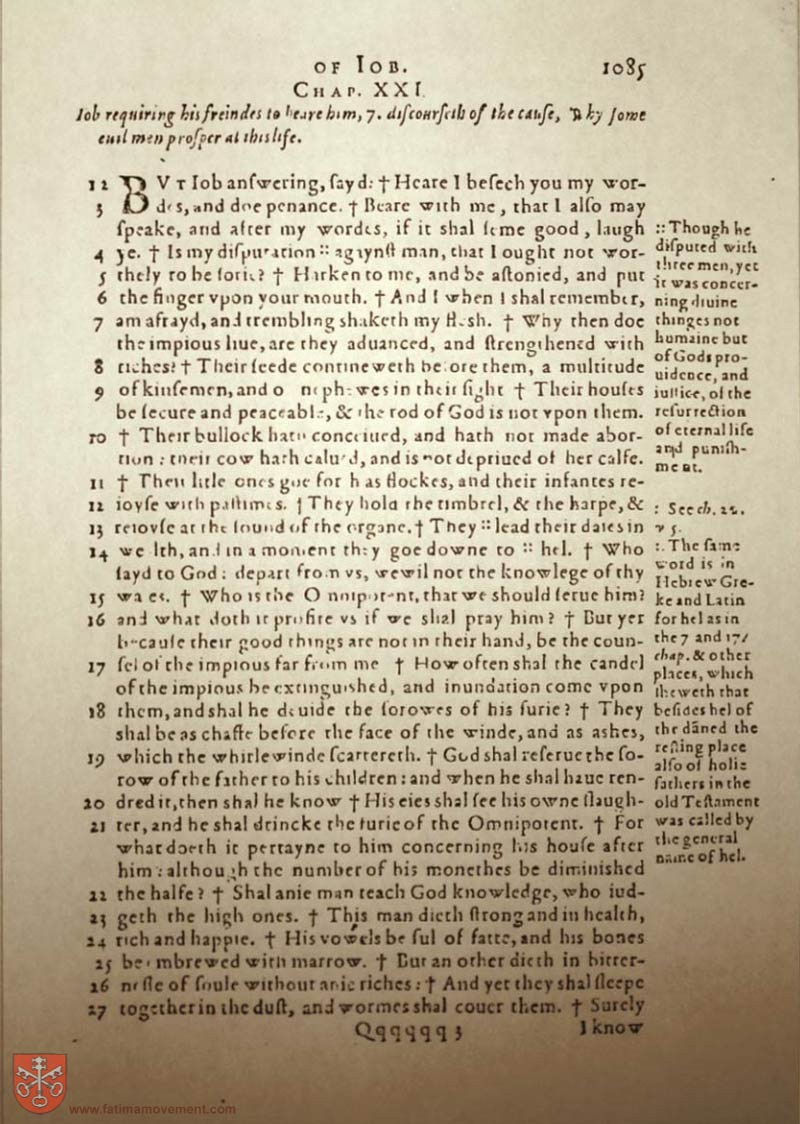 Original Douay Rheims Catholic Bible scan 1105