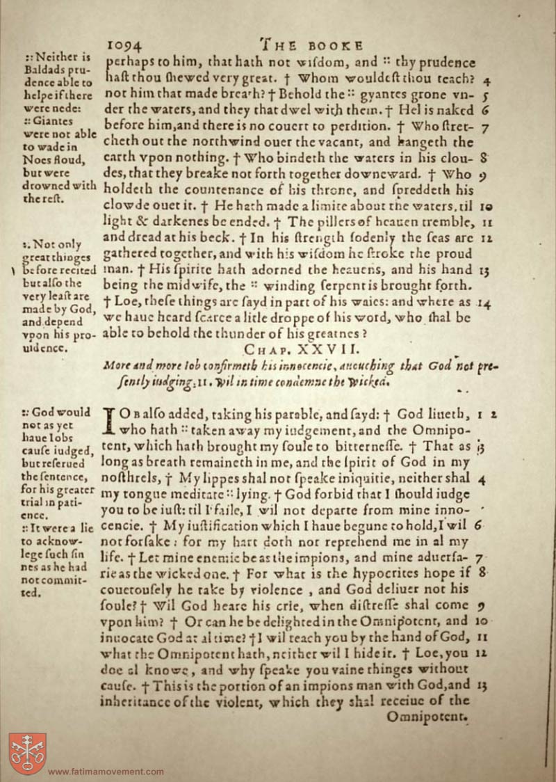 Original Douay Rheims Catholic Bible scan 1110