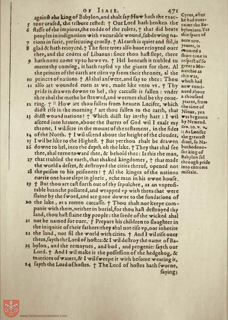 Original Douay Rheims Catholic Bible scan 1606