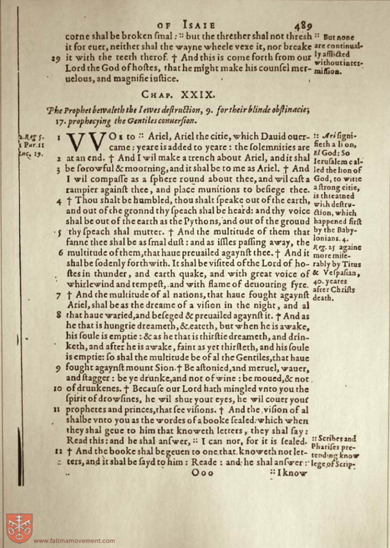Original Douay Rheims Catholic Bible scan 1624