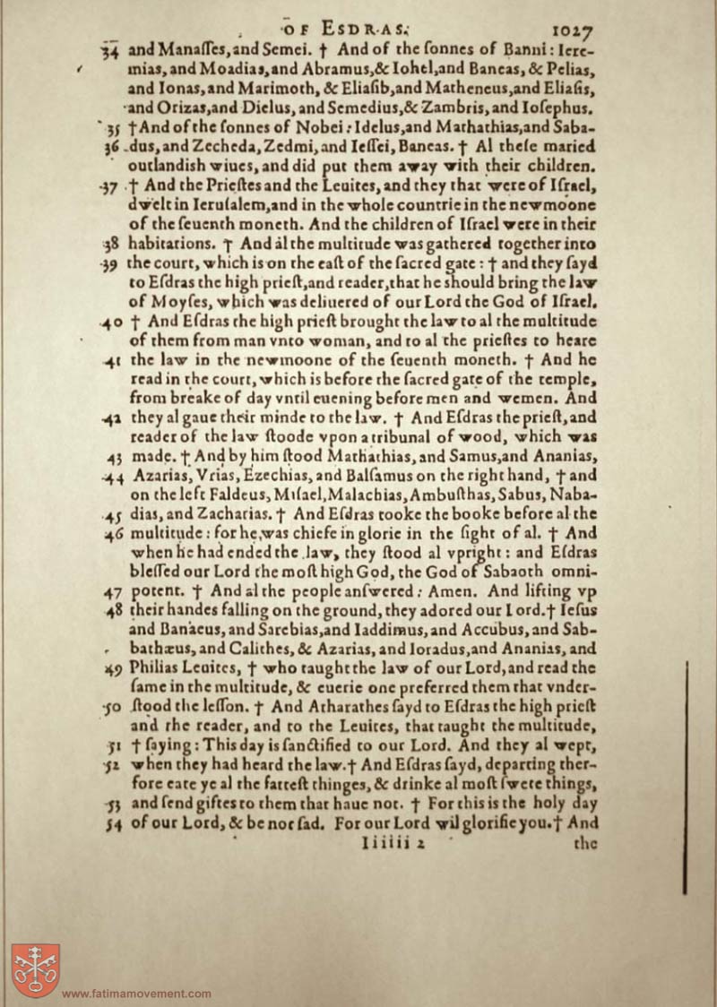 Original Douay Rheims Catholic Bible scan 2166