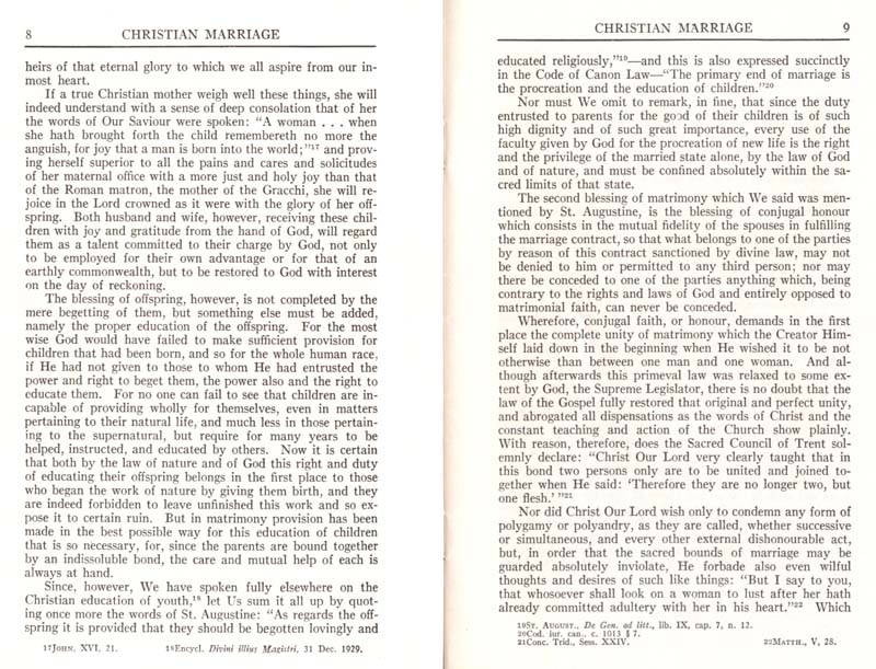 Pius XI Encyclical Christian Marriage page 06