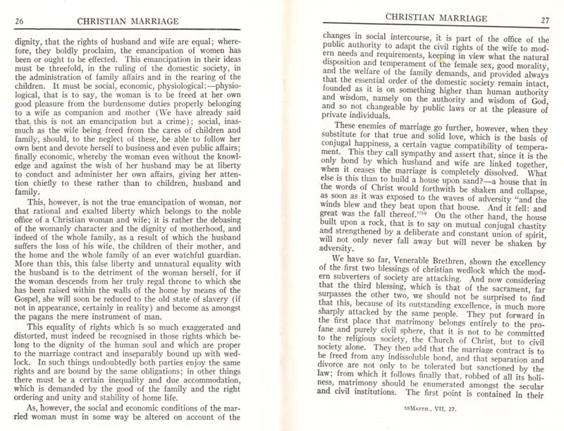 Pius XI Encyclical Christian Marriage page 15