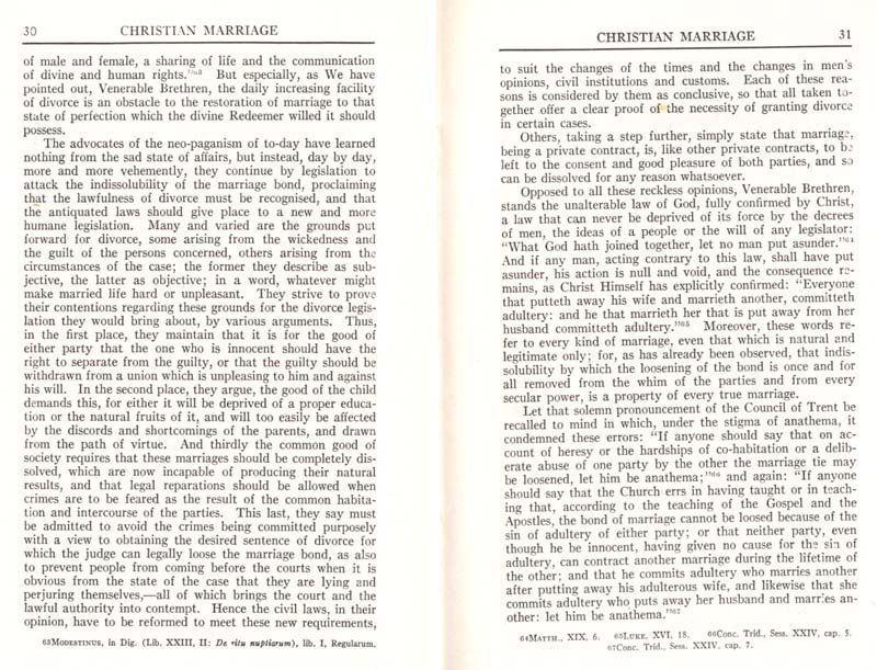 Pius XI Encyclical Christian Marriage page 17