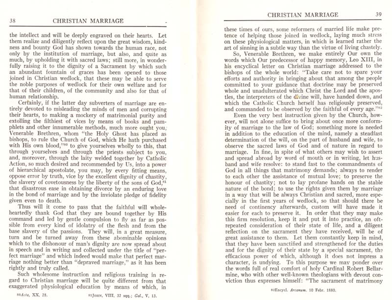 Pius XI Encyclical Christian Marriage page 21