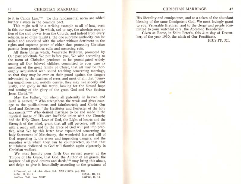 Pius XI Encyclical Christian Marriage page 25