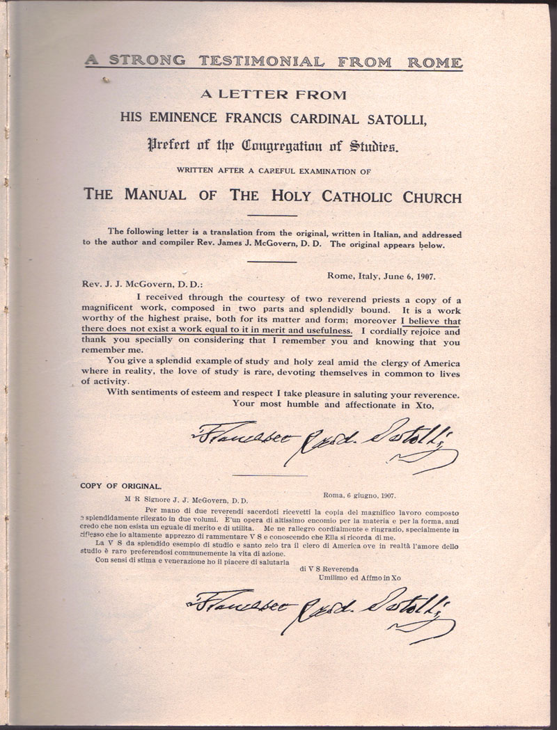 The Manual of The Holy Catholic Church e