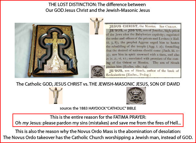 The meaning of the Fatima prayer: a clue to the DaVinci Code and Freemasonry's impostor Jesus