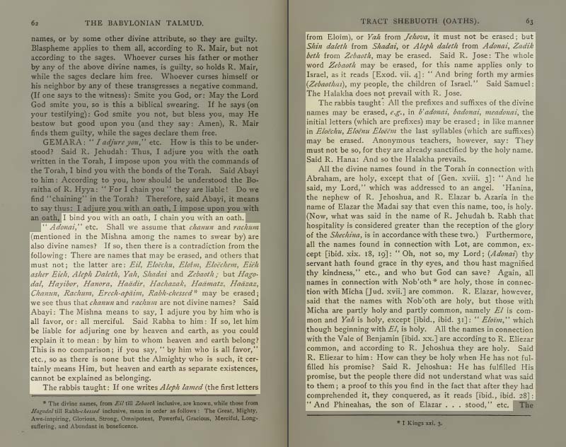 Pages 62-63 of Volume IX of the Babylonian Talmud