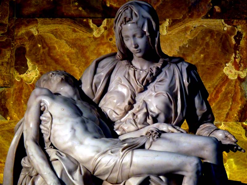 The La Pieta Marble statue in the Vatican. “La Pieta” translated from Latin means “The Obligation.”