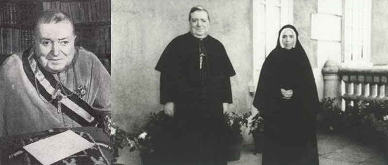 Bishop José Alves Correia da Silva, photographed with the Authentic Third Secret of Fátima and with St. Lucia