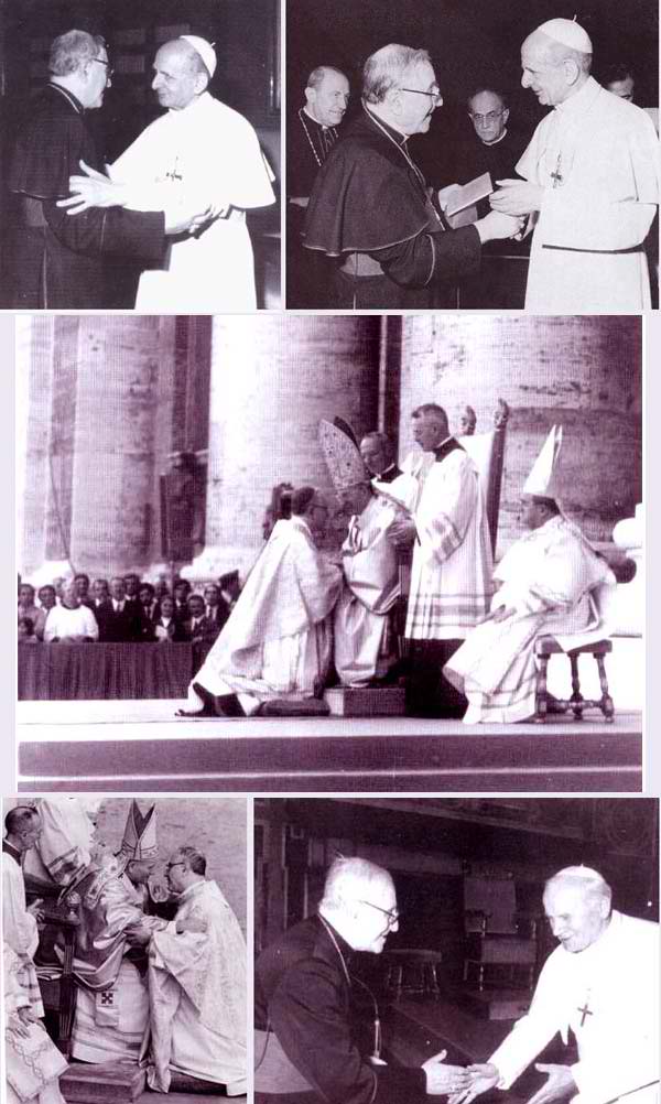 Cardinal Siri Freemason greets Paul VI