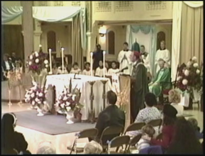 Freemason Joseph Cardinal Bernardin speaks at St. Mary of the Angels Chicago