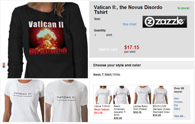 Zazzle.com Novus Ordo T-shirt