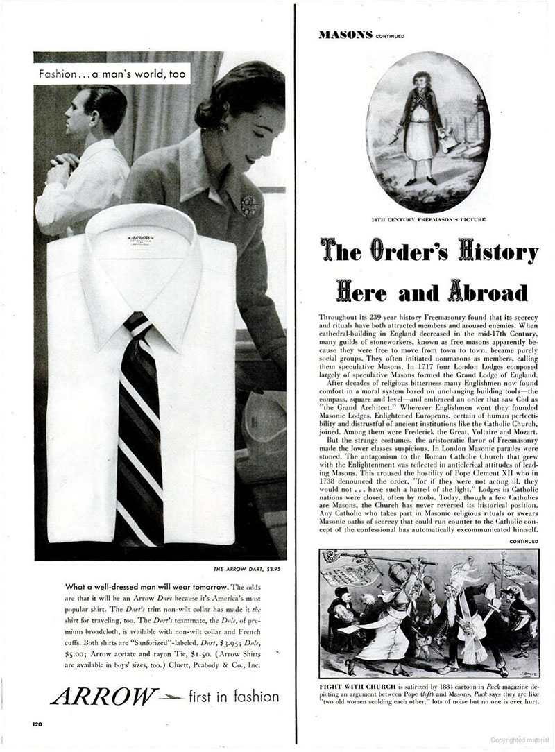 LIFE Magazine 1956 - The US MASONS