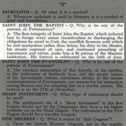 Freemason KJV Bible reveals that John the Baptist was a Freemason, actually one of their saints. This is why John's baptism is anathematized by the Council of Trent which was still holding onto some Catholic teachings in the 1500's. 