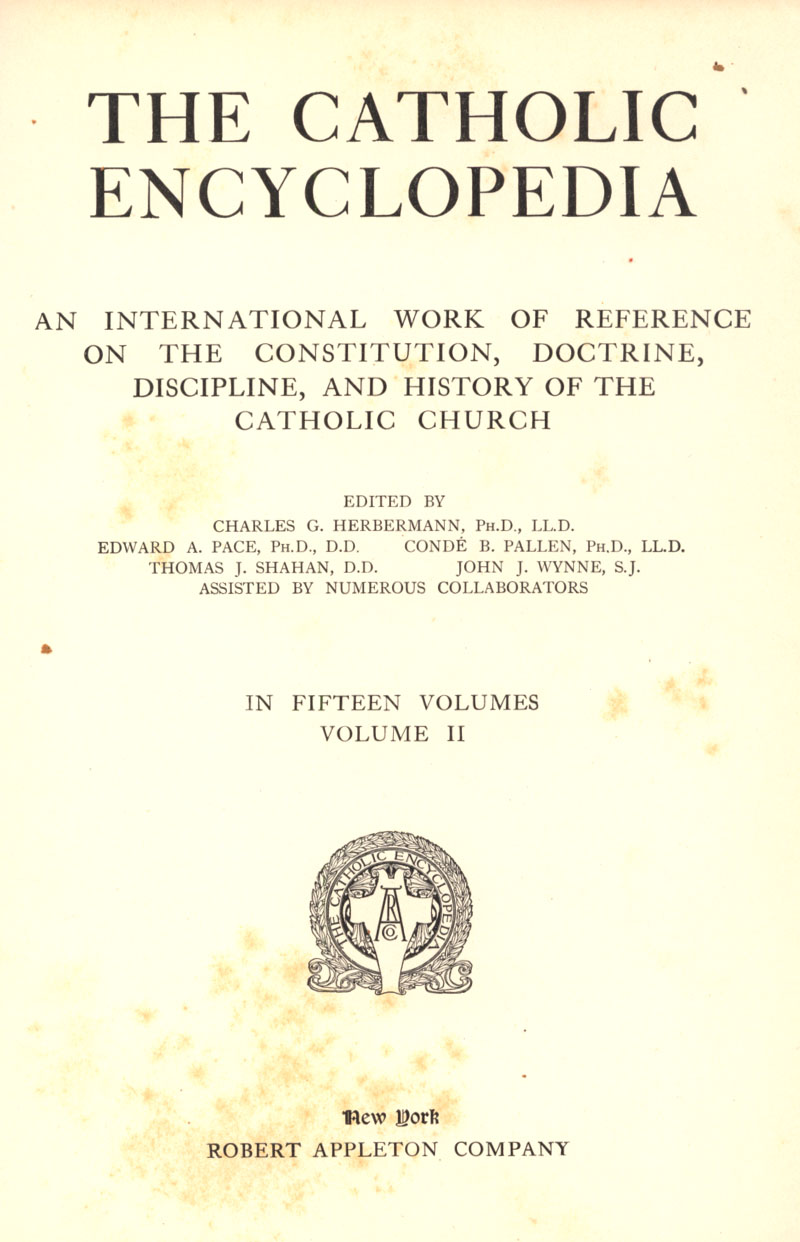 Catholic Encyclopedia Volume II - Baptism - page 256