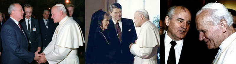 Reagan, Gorbachev and John Paul II were all Jewish Freemasons putting on a show for the world.