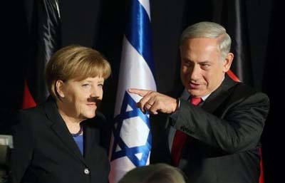 Merkel Hitler mustache