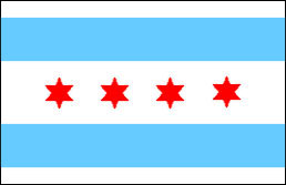City of Chicago Flag featuring four six-pointed stars