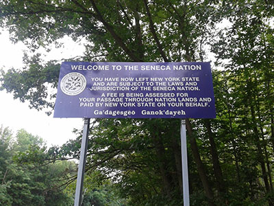 Seneca Nation road sign 1