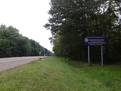 Seneca Nation road sign 2