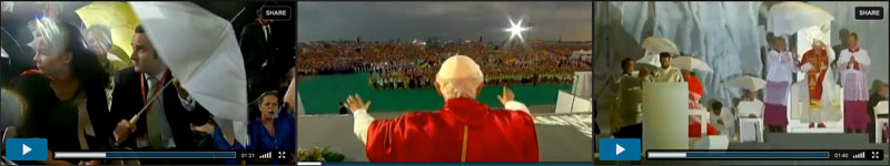 Things were falling apart for Freemason Antipope Benedict as a storm blew off his Jewish skull cap in front of thousands.